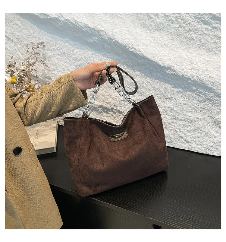 ワンショルダーバッグ付きレディース大容量スエードスタイリッシュ通勤トートバッグ