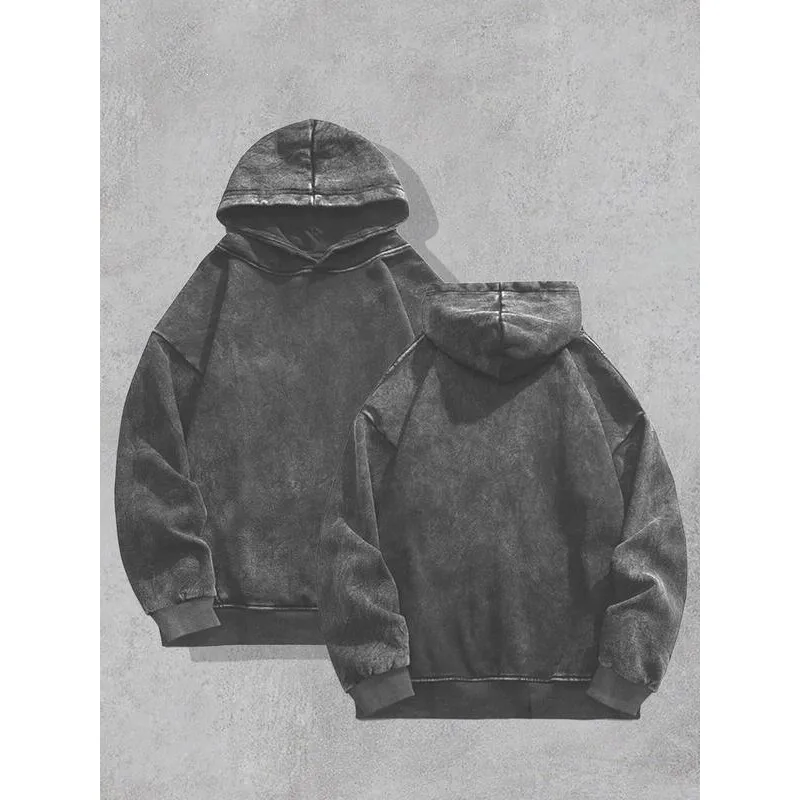 

Vintage Washed Hoodie Women's Crew Neck Sweatshirt Resistant to Deformation Animal Pattern Spring 2026 Fashion Trend