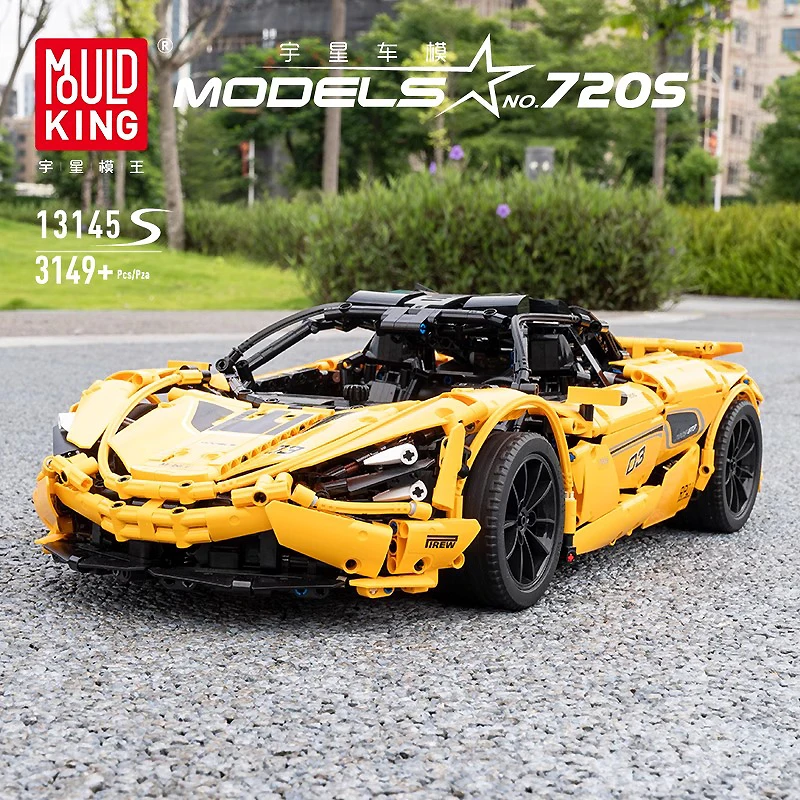 Mould King 13145s High-Tech Car Toys The MOC-46762 RC APP Motorized 720S P1 Car Model Building Blocks Toys Kids Christmas Gifts