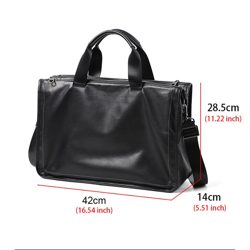 New Arrival Real Cowskin Men's Briefcase Large Capacity Travel Bag Male Genuine Leather Handbag Computer Bags for 15inch Laptop