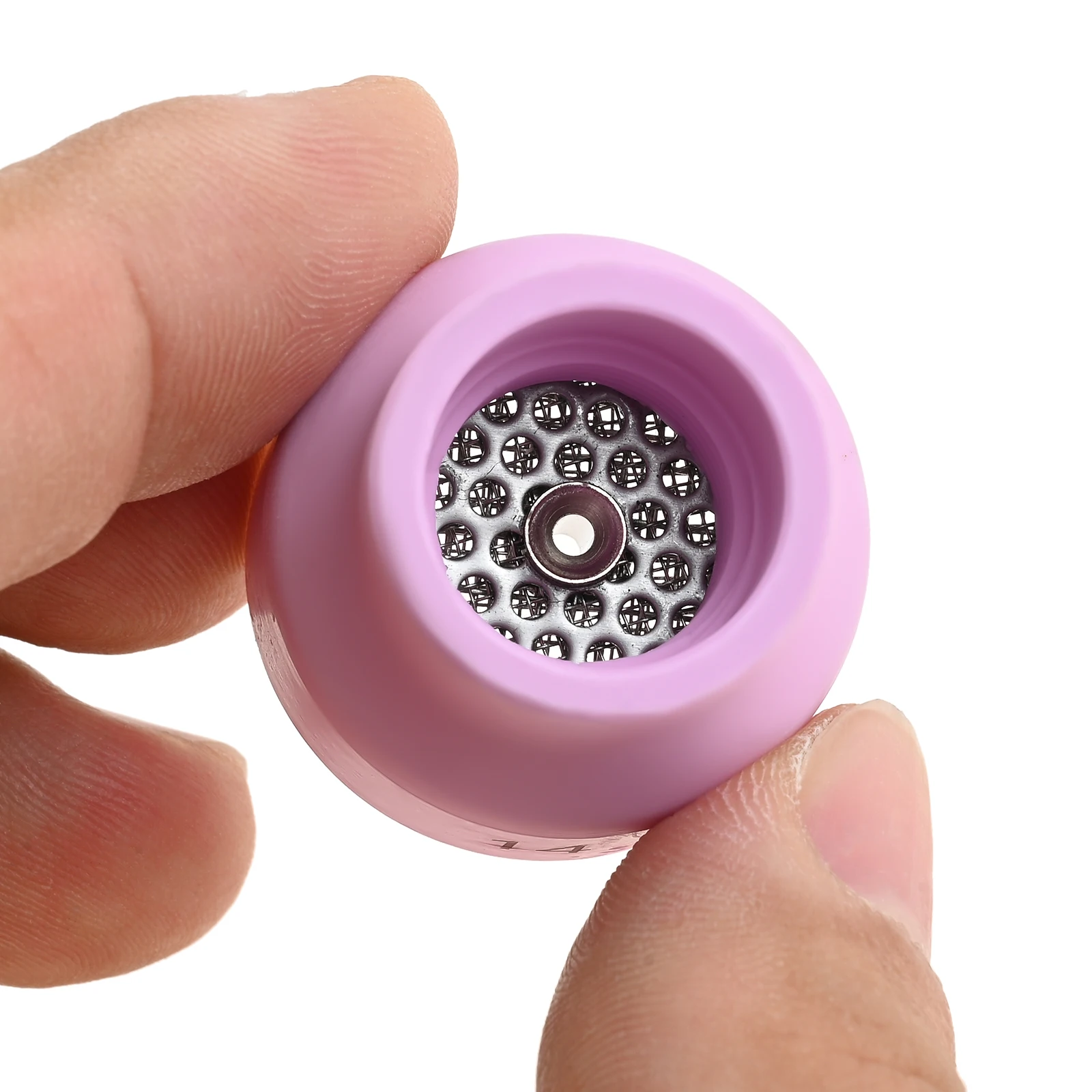 7PCS #12#14#16#24 Pink Alumina Ceramic Welding Cup Kit 0.1 Inch Thick Tig Torch Cups Easy Installation WP17/18/26 Easy Setup