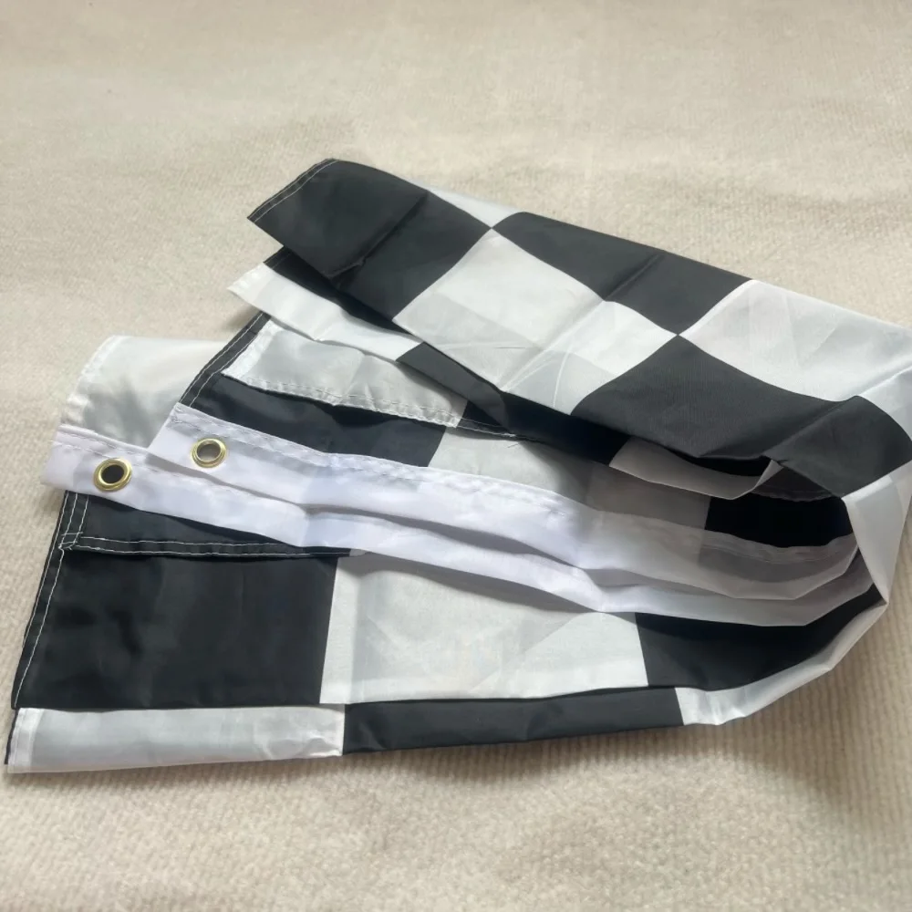 YI XIN Bandera F1 de carreras, poliéster resistente blanco y negro - imagen 2