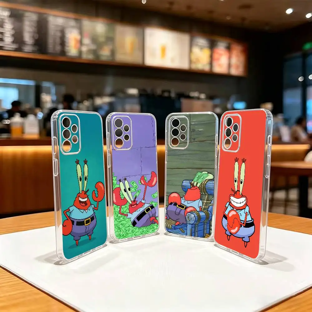Red C-Crab Boss  ransparent Slim Soft CovePhone Case For Samsung S 25,24,23,22,30,21,10,9,Ultra,Plus,Lite,FE,4,5 G