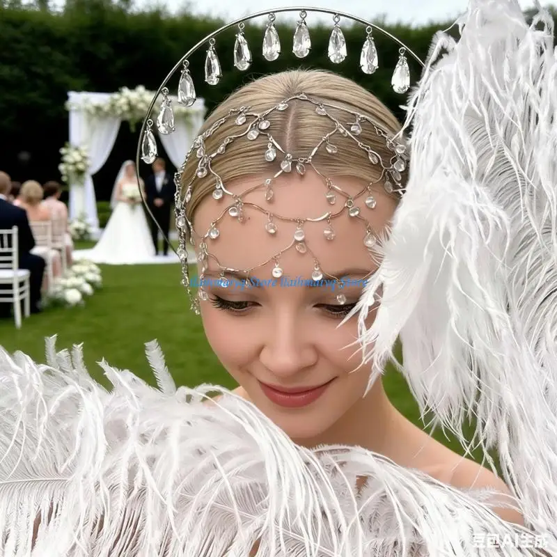 

573B Изысканный головной убор для волос со стразами для изысканных свадебных образов