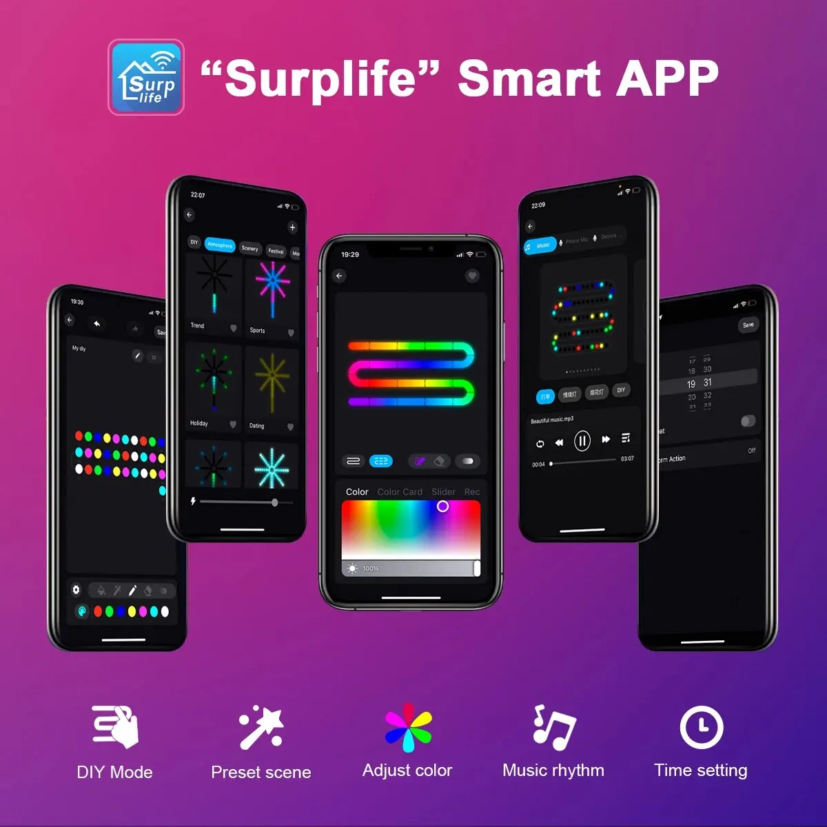 USB Bluetooth Christmas Fireworks Light RGB LED String Lights Waterproof LED Garland Lamp Outdoor Garden Room Decor Fairy Lights