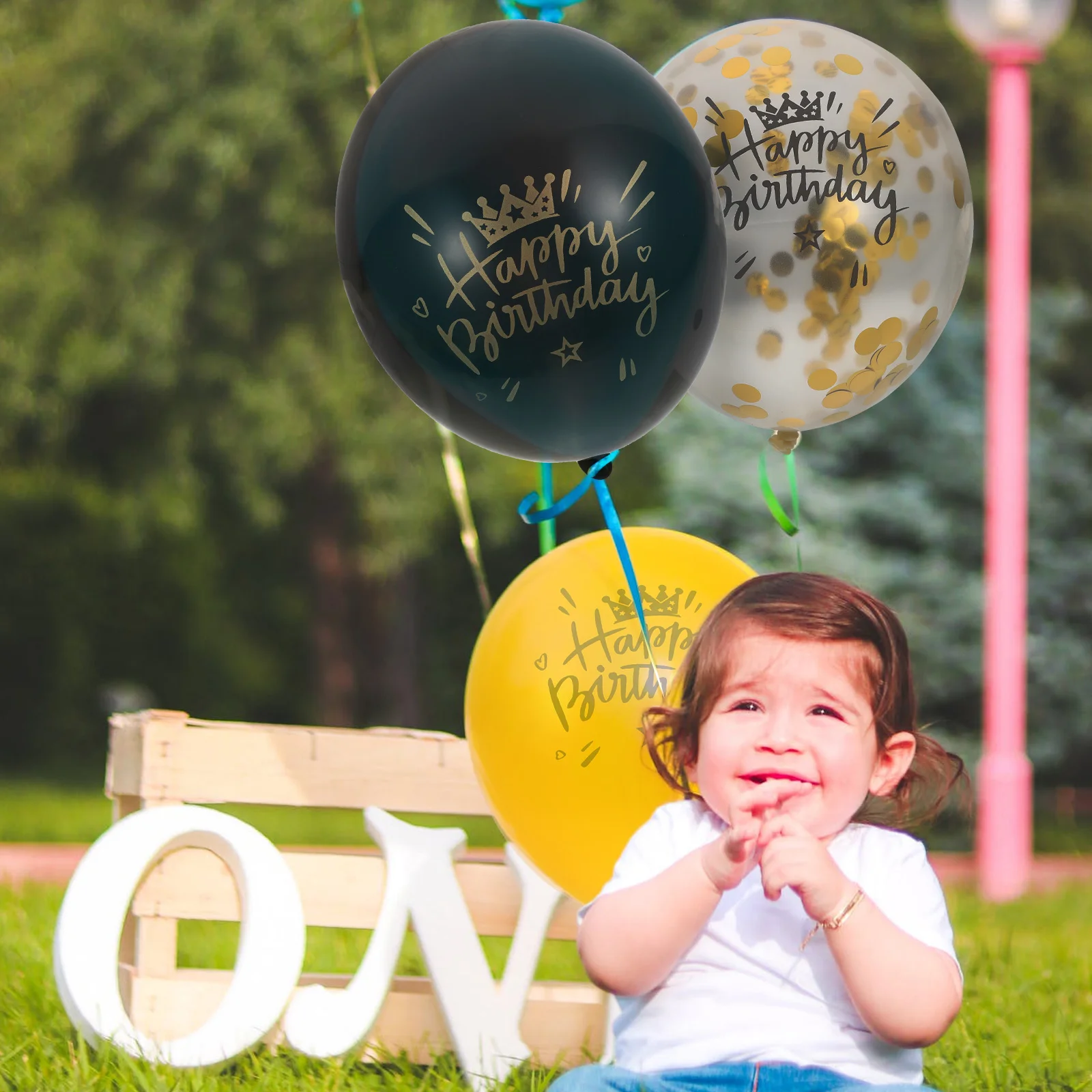 

30pcs Birthday Party Balloons Latex Printing Balloons Delicate Balloon Garland Kit Wall Decoration Table Centerpieces Party