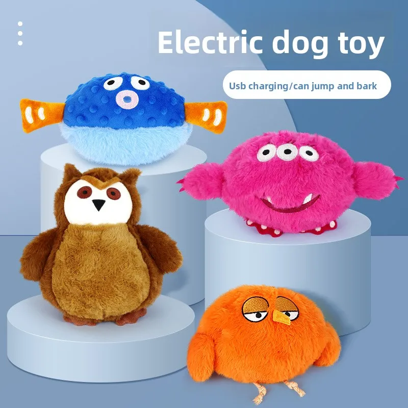 

Pet Plush Bouncing Ball Sound Dog Toy Electric Bouncing Ball Intelligent Automatic Rolling Ball Pet Supplies