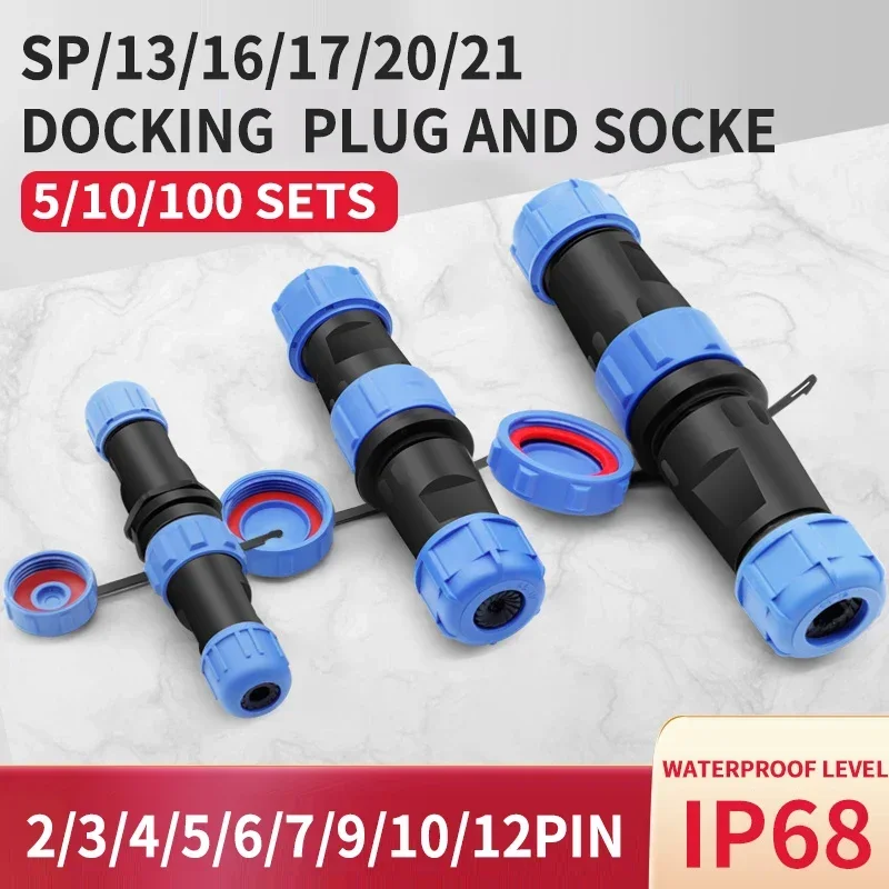 

SP/13/16/17/20/21 SD13 Docking Aviation Plug And Socket Connector 2/3/4/5/6/7/9/12 PIN Male Female Waterproof, Dustproof IP68