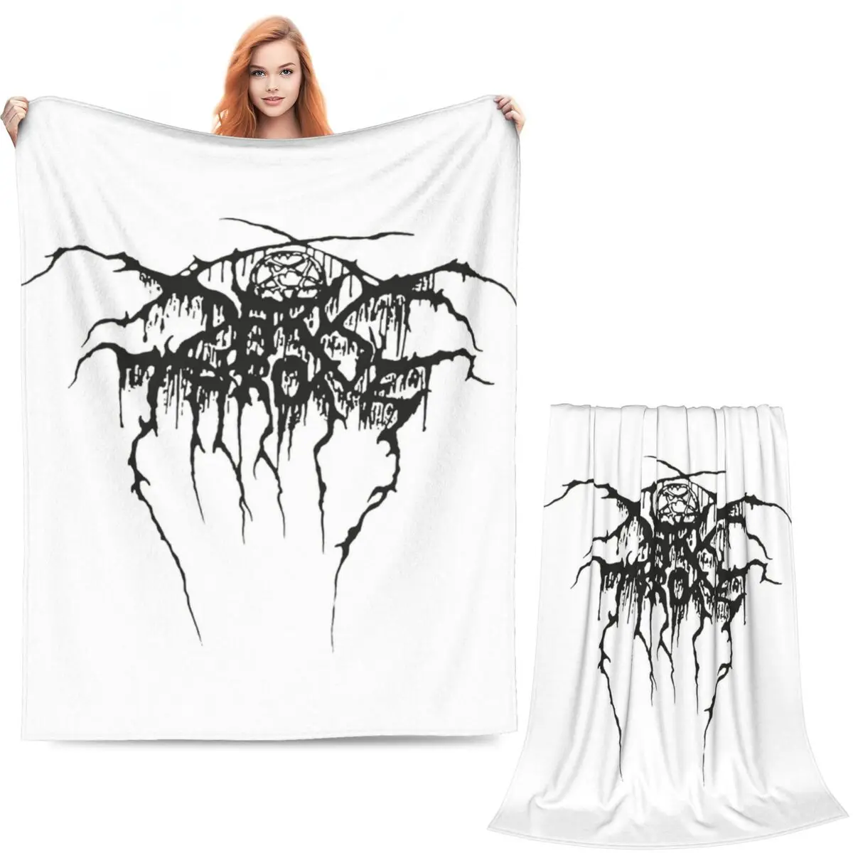Darkthrone Norwegian Black Metal Band Blanket Soft Warm Flannel Throw Blanket Cover for Bed Living room Picnic Travel Home Couch