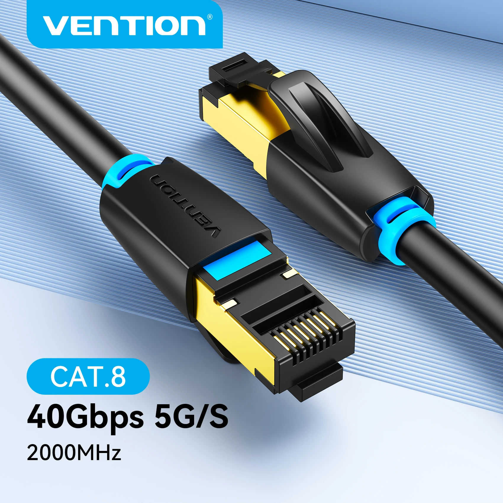Vention cabo ethernet cat8 40gbps 2000mhz rede lan core para pc roteador modem ps5 4 portátil caixa inteligente internet rj45 cabo de remendo