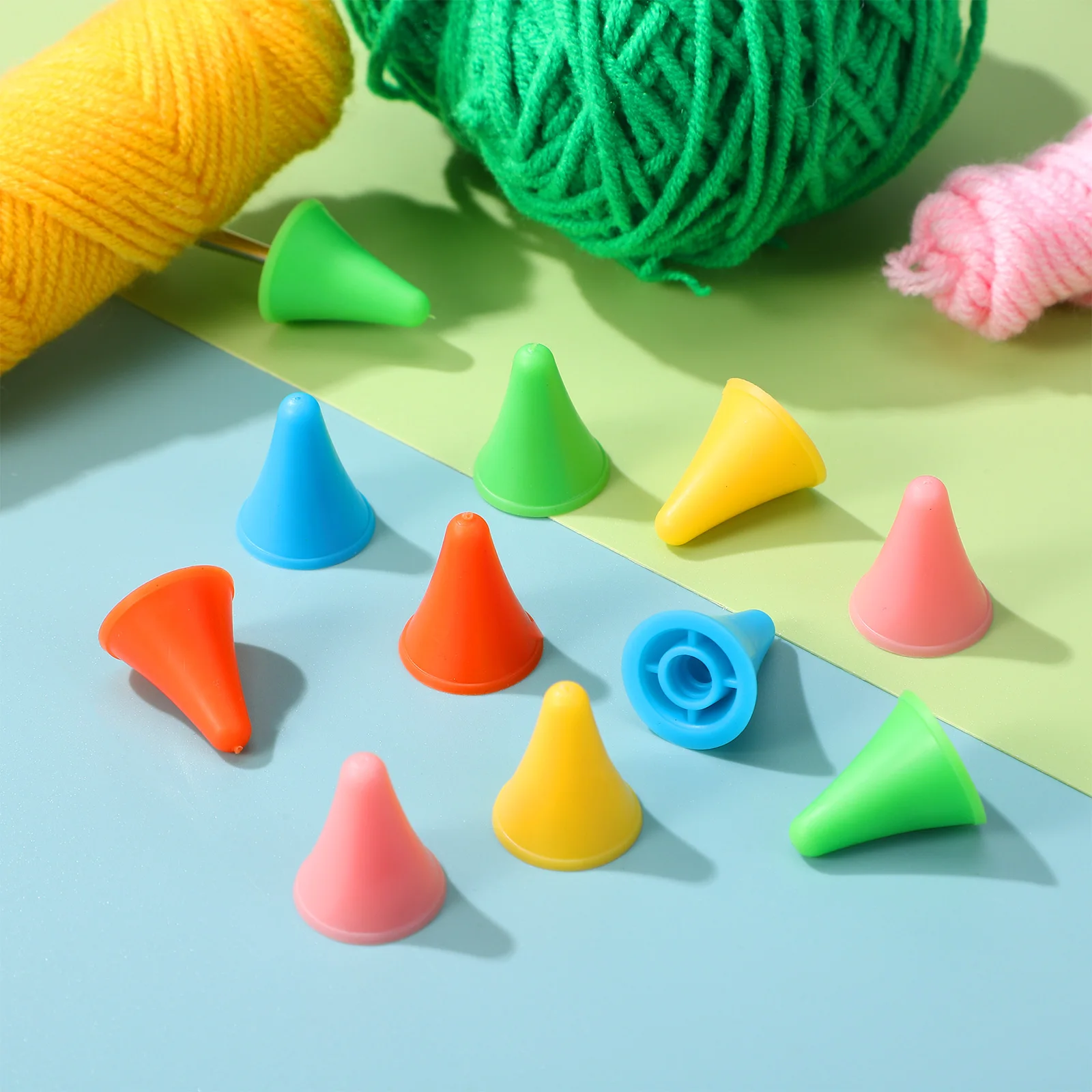 

50 pcs Tip Protectors Rubber Knitting Knitting Notions Needle Stoppers Green Pink Orange Blue Yellow Accessories