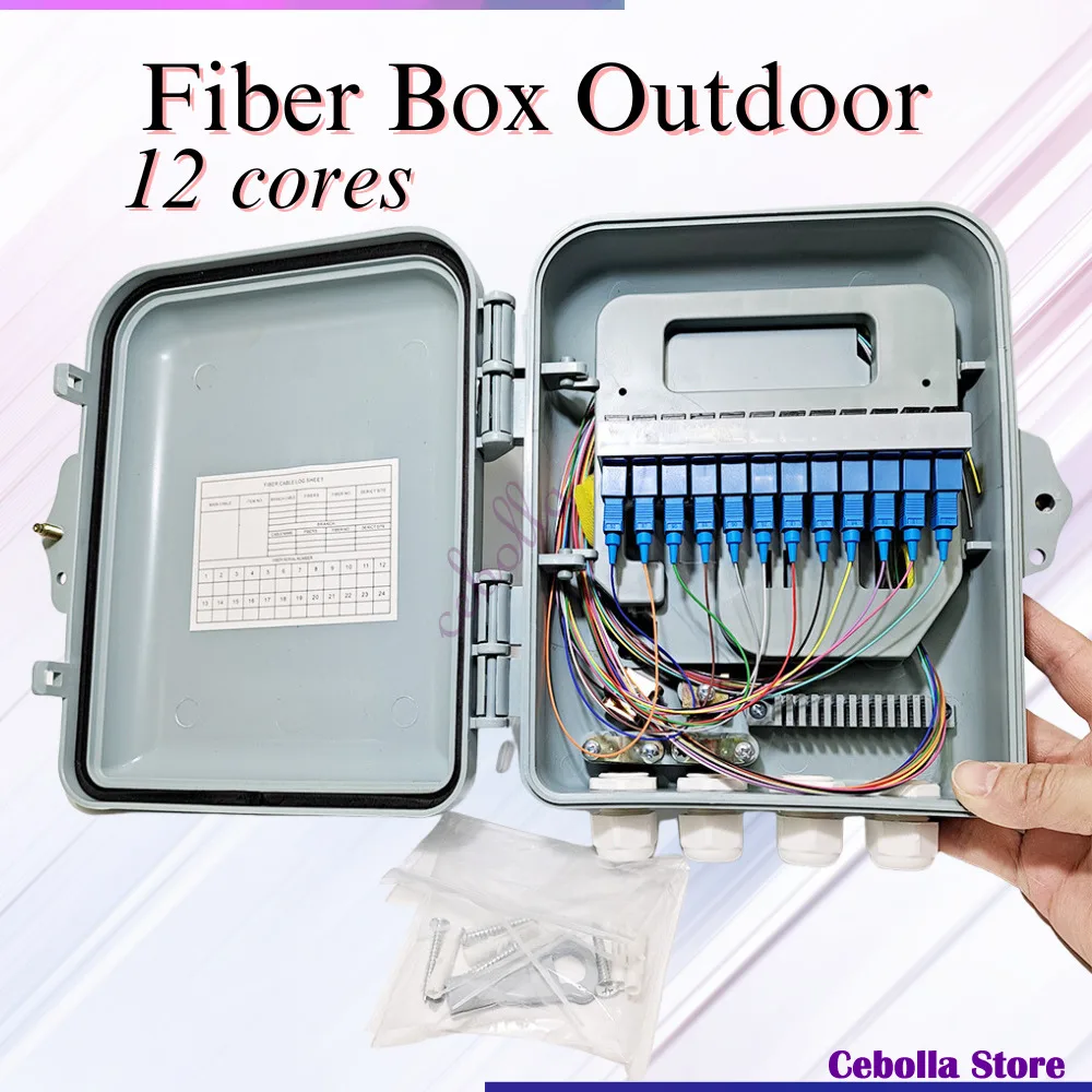 Fiber Terminal Box 12 cores Optical Fiber Distribution Wall Mounted Indoor and Outdoor Fiber Optic Distribution Box