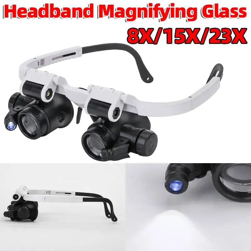 

1/2 шт. телескопическая лупа-очки, миниатюрная карманная лупа для монет, марок, ювелирных изделий с LED-подсветкой, увеличительные очки для наблюдения