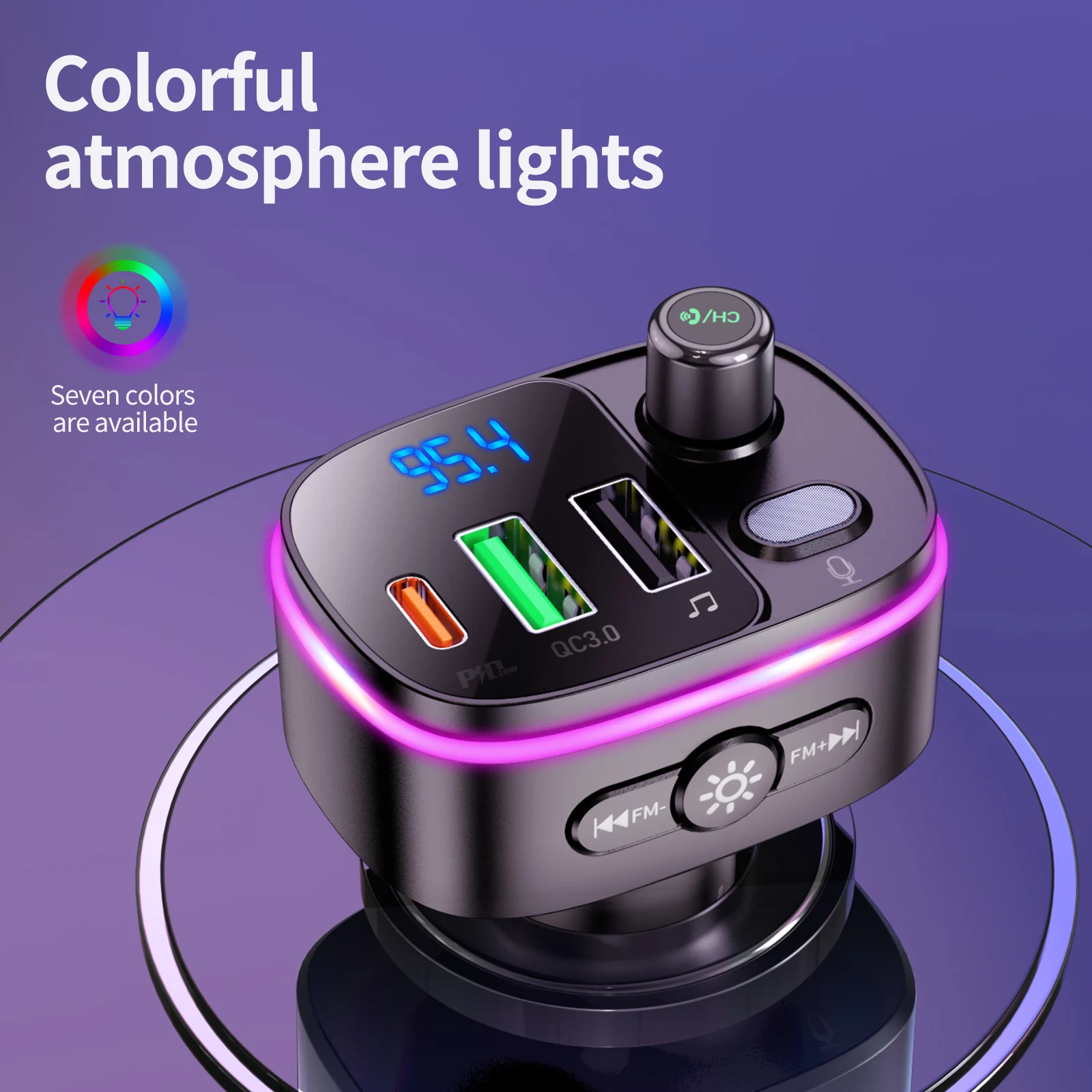 

HOCO E62 PD20W+QC3.0 Mobile Phone in Car Charger Car Lighter Slot FM transmitter Digital Display USB Music interface Playback