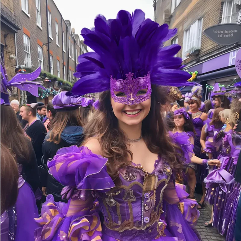 2-in-1-Maskerade-Maske und Kopfbedeckungsset mit roten Federn |   Kunststoff |   Elegante Kopfbedeckung für Damen |   Karneval/Mardi Gras/Maskerade