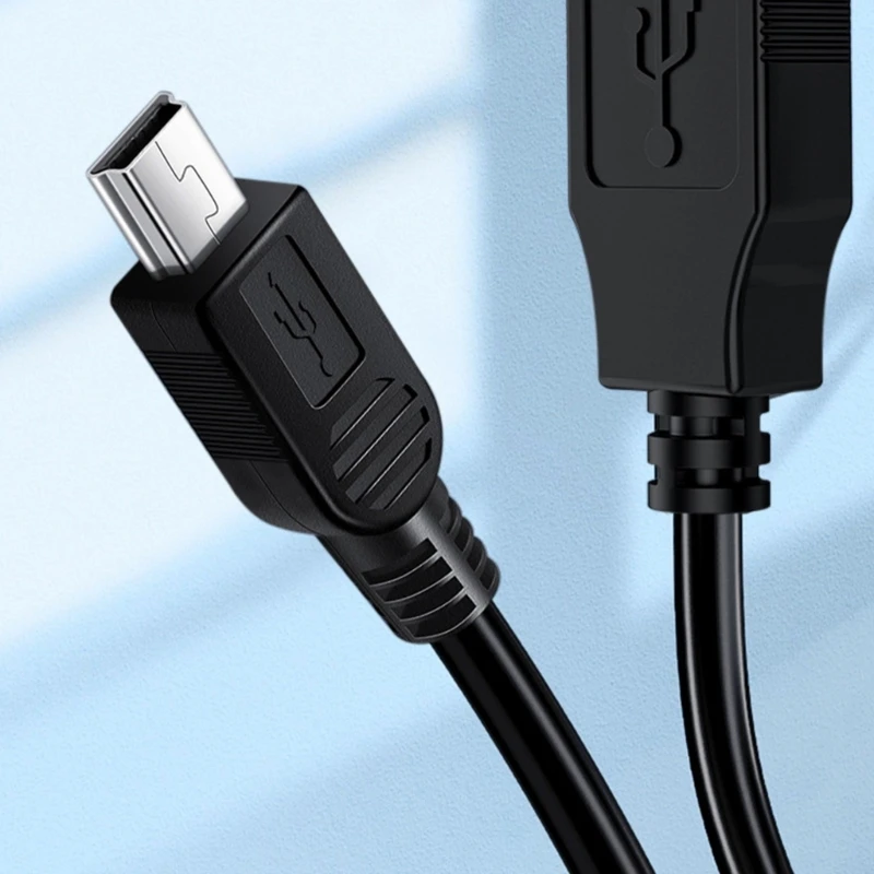 Best Seller USB to Mini USB Charging Cord Wire with Trapezoid T Shape Designing for Stable Connection and Fast Power Black