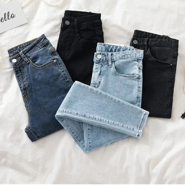 Plus size Skinny Stretch Jeans For woman High Waist Pencil Pants Vintage Slim Denim Pants 2024 New Female Autumn Ankle Trousers