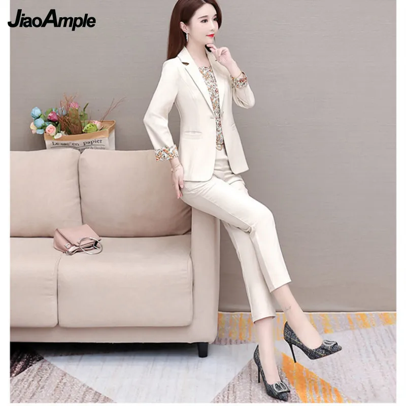 Women's Professional Wear 2024 Spring Autumn New Suspenders Suit Pants Three-piece Korean Fashion Elegant Blazers Trousers Set