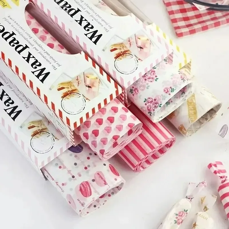 50PCS Food Grade Greaseproof Paper, Printed Sandwich Burger Wrapping Paper, Baking Liner & Pastry Tray Paper for Food Packaging view 5