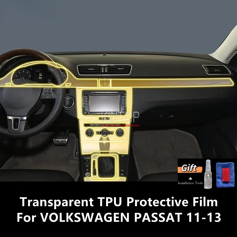 

For VOLKSWAGEN PASSAT 11-13 Car Interior Center Console Transparent TPU Protective Film Anti-scratch Repair FilmAccessoriesRefit