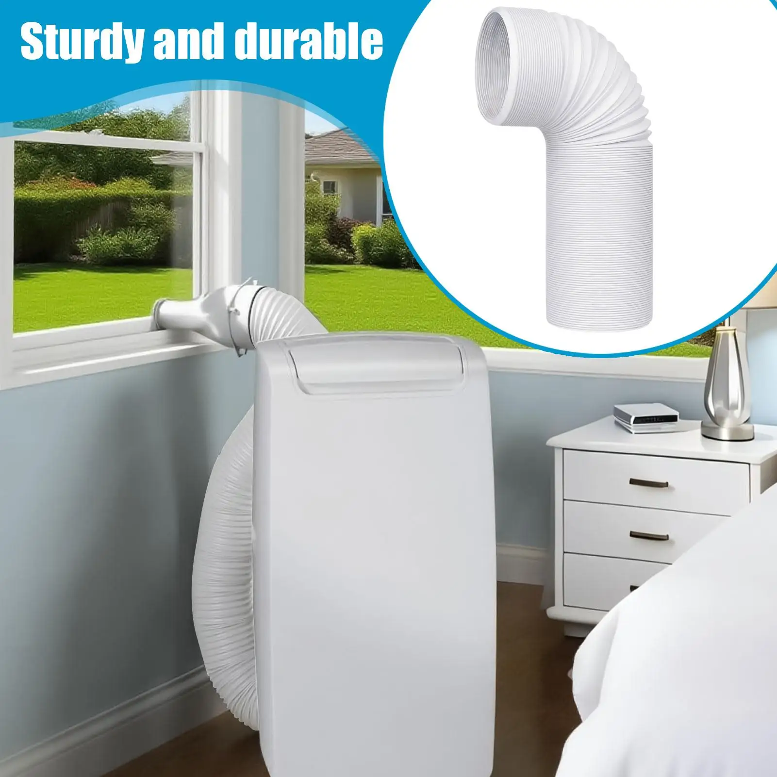 

Портативный соединитель выхлопного шланга кондиционера, соединитель шланга кондиционера, подходит для вентиляционной трубки диаметром 5,1 дюйма, 5,9 дюйма