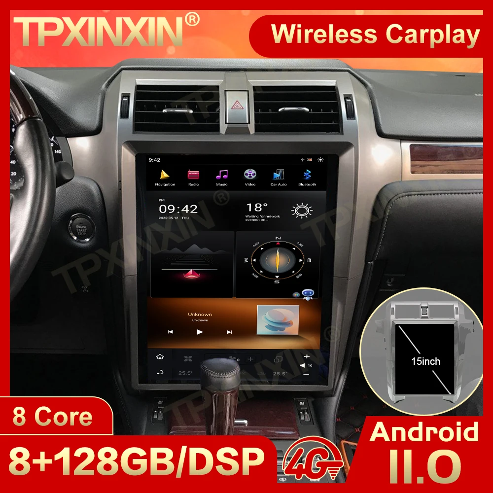 

Qualcomm Android 11 Tesl- Screen Multimedia For Lexus GX GX400 GX460 2010 2011 2012 2013 2014 2015 2016 2017 2018 GPS Head Unit