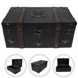 Photo Prop Pirate Treasure Retro Sundries Organizer Wood Candy Case Jewelry Storage Wooden box Chest Sundries Storage