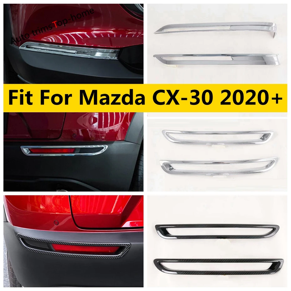 

ABS Chrome Carbon Front Rear Bumper Fog Light Lamp Decoration Strips Cover Trim Fit For Mazda CX-30 2020 - 2024 Car Accessories