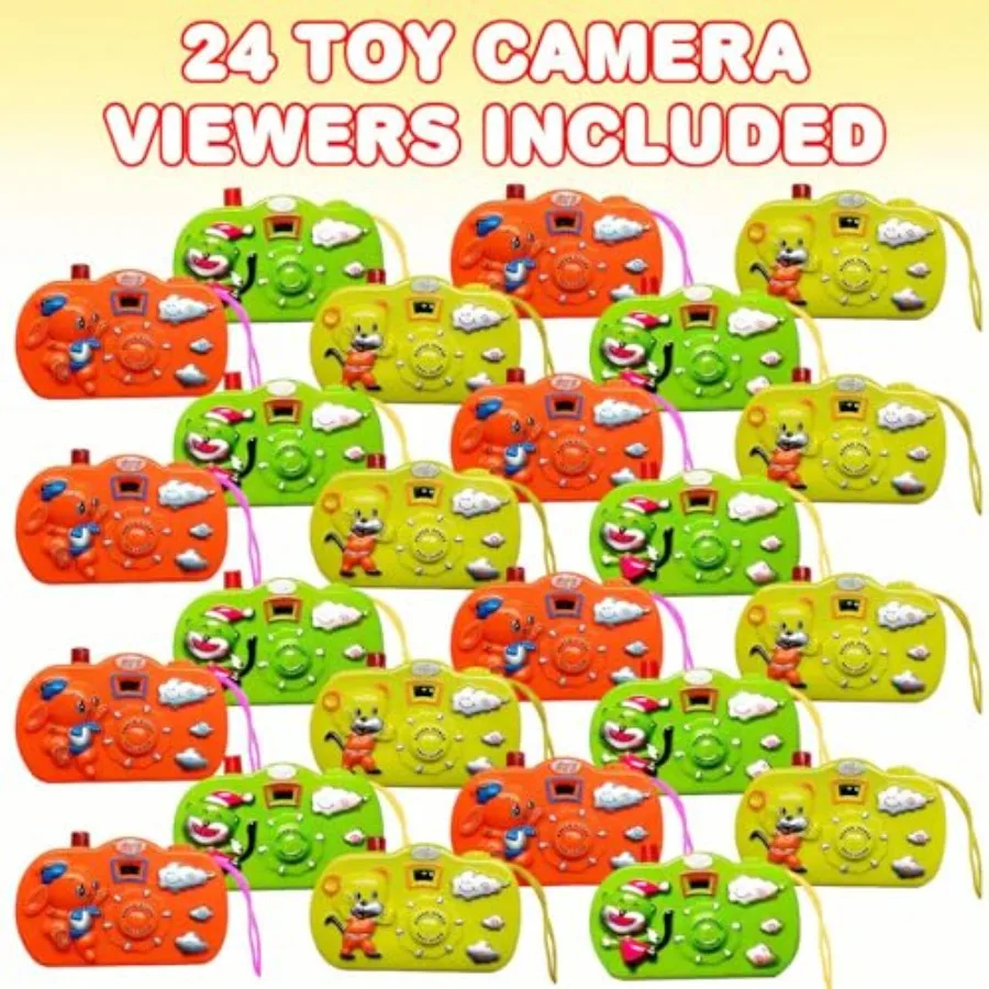 Camera Toy Set with Images in Viewfinder 24PCs - Party Favors for Toddlers, Goodie Bags Stuffers for,3 Colors view 2