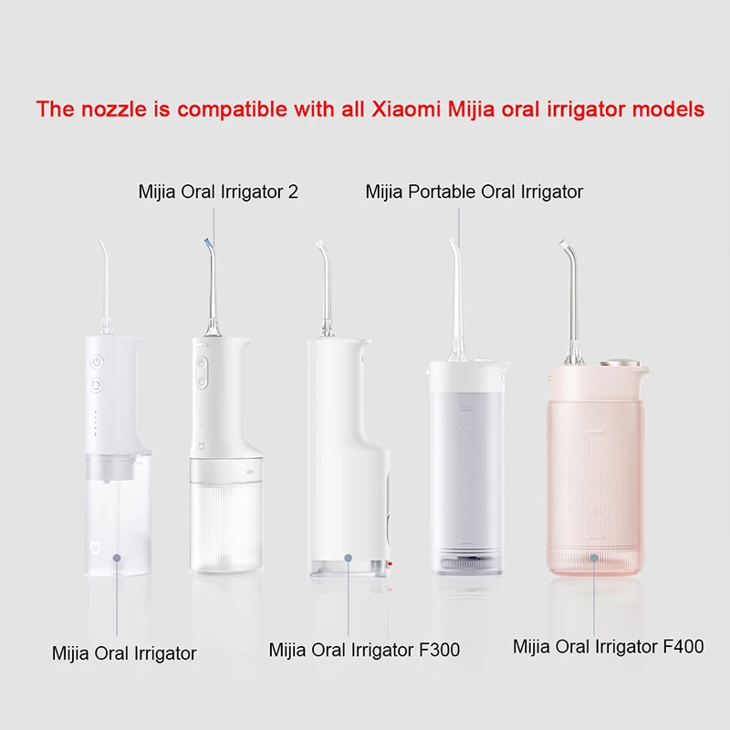 Bicos de fio dental de água de substituição para irrigador oral xiaomi mijia todos os modelos, padrão de palheiro de água/pontas de recarga ortodôntica 2 peças