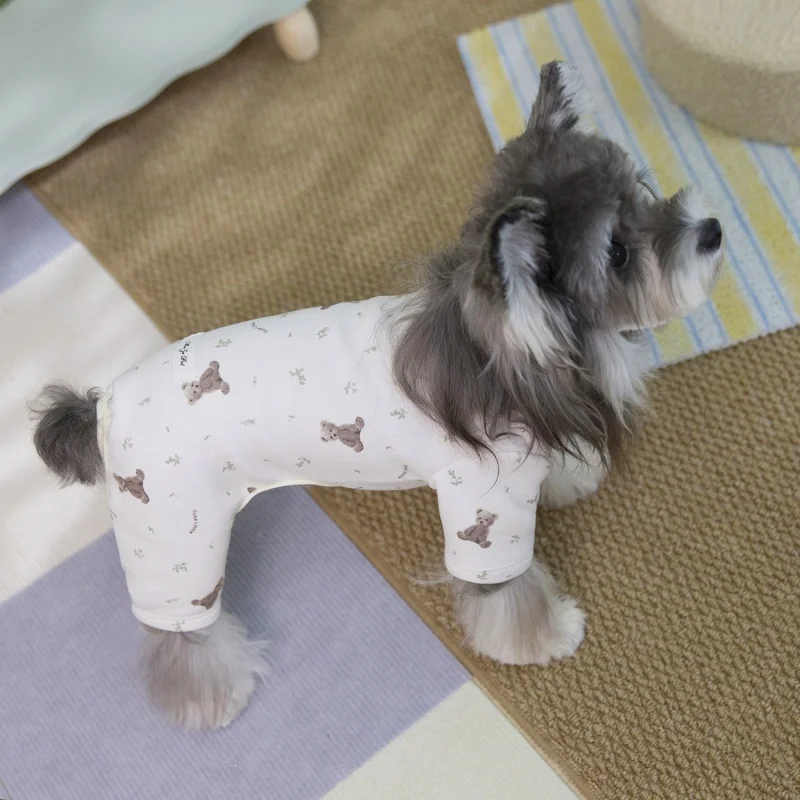 Warme Schlafanzüge für kleine und mittelgroße Hunde, Dackel, Mops, bedruckte Hundekleidung, vierbeiniger Hoodie, Hose, Overall, Welpen-Onesie XXL – Detail 5