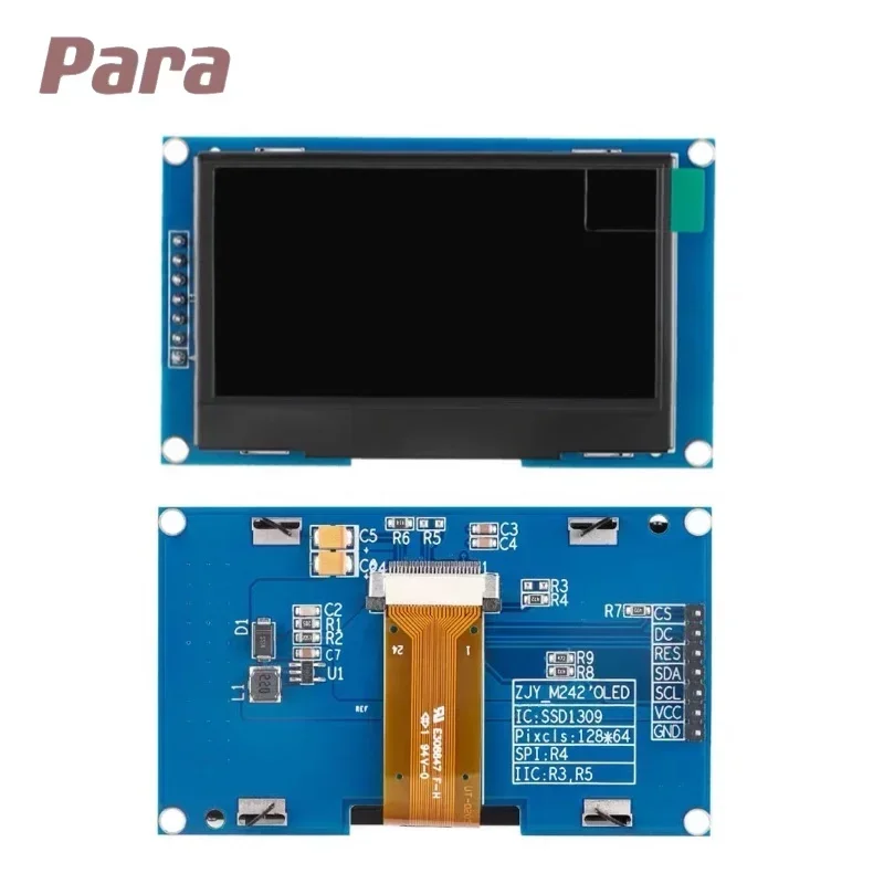 Imagem -03 - Módulo de Exibição Oled para Arduino 42 Polegada Tela 12864 Lcd 4pin 7pin 128x64 Ssd1309 Spi Iic I2c Interface