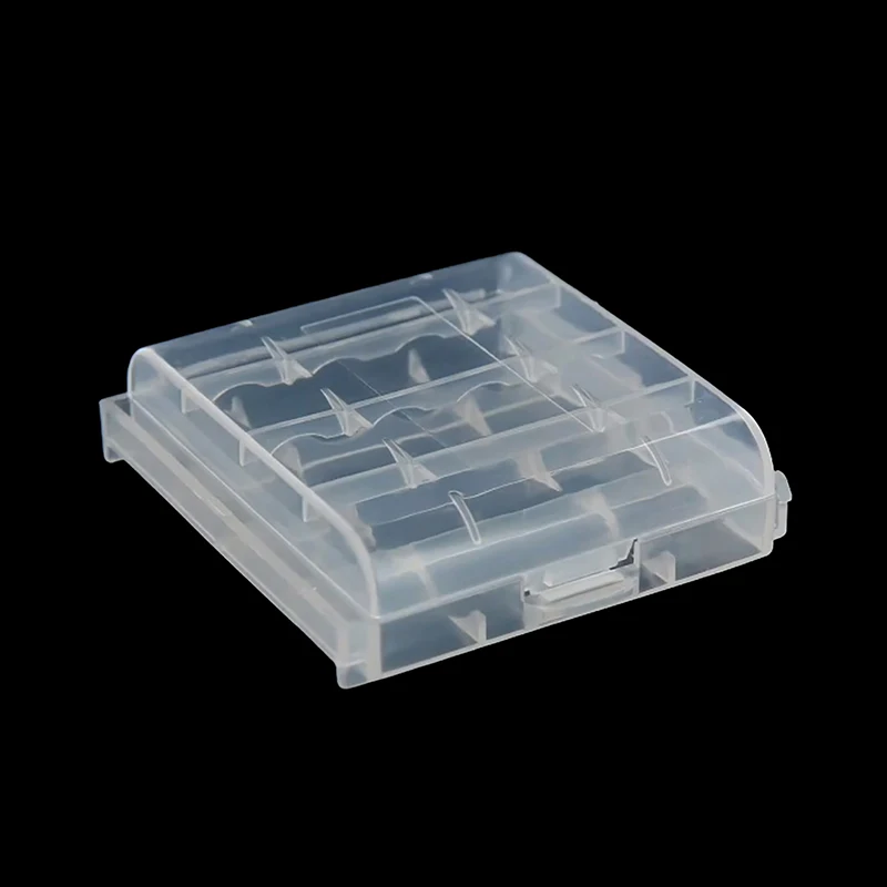 1PC 4 Slots AA AAA Battery Storage Box Hard Plastic Case Cover Holder Protecting Case With Clips For AA AAA Battery Storage Box