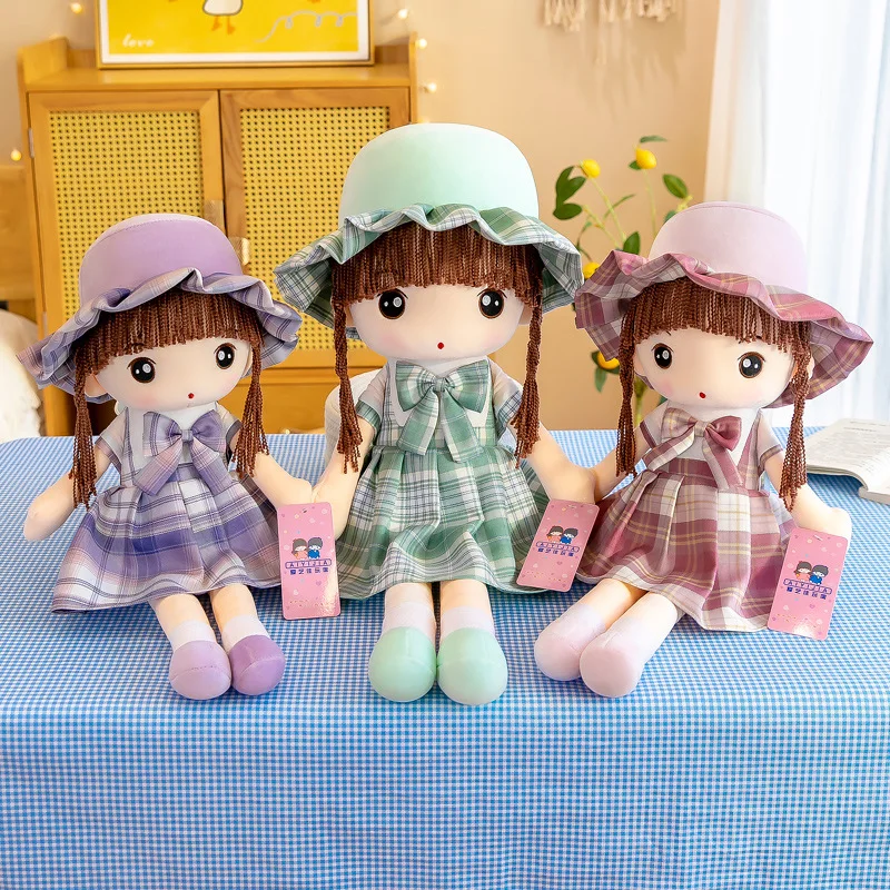 45cm Kawaii Plush Girl Doll Rabbit Ears Soft Plush Doll Cute Plush Toy Girl Toy Children Birthday Christmas Gift