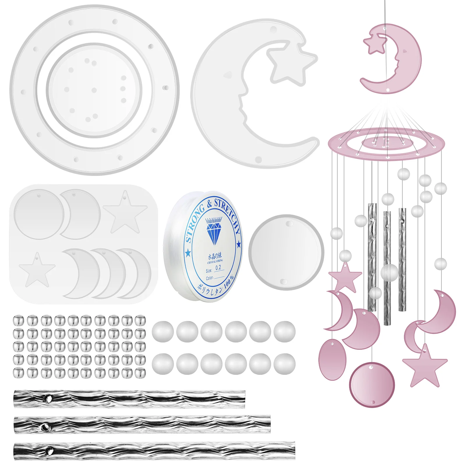 

Keychain Kit Wind Chime Mold DIY Crafts Making Accessories Silicone Casting Office