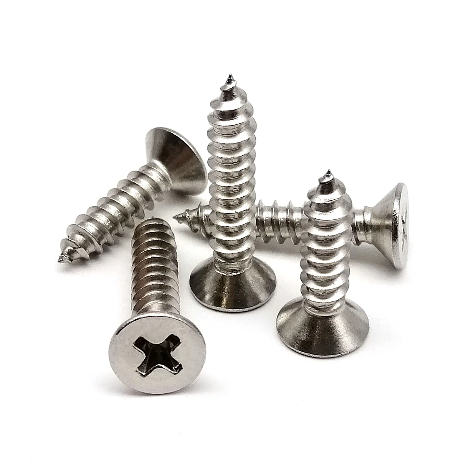 Acciaio inossidabile 316 M2 M2.2 M2.6 M3 M3.5 M4 M5 M6 Vite per legno autofilettante a testa svasata piatta Phillips di grado marino