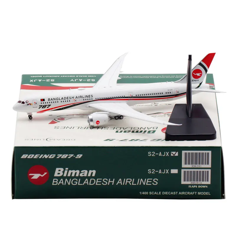 

Diecast 1:400 Scale Bangladesh Airlines B787-9 S2-AJX Alloy Aircraft Model Collection Souvenir Display Ornaments Toy