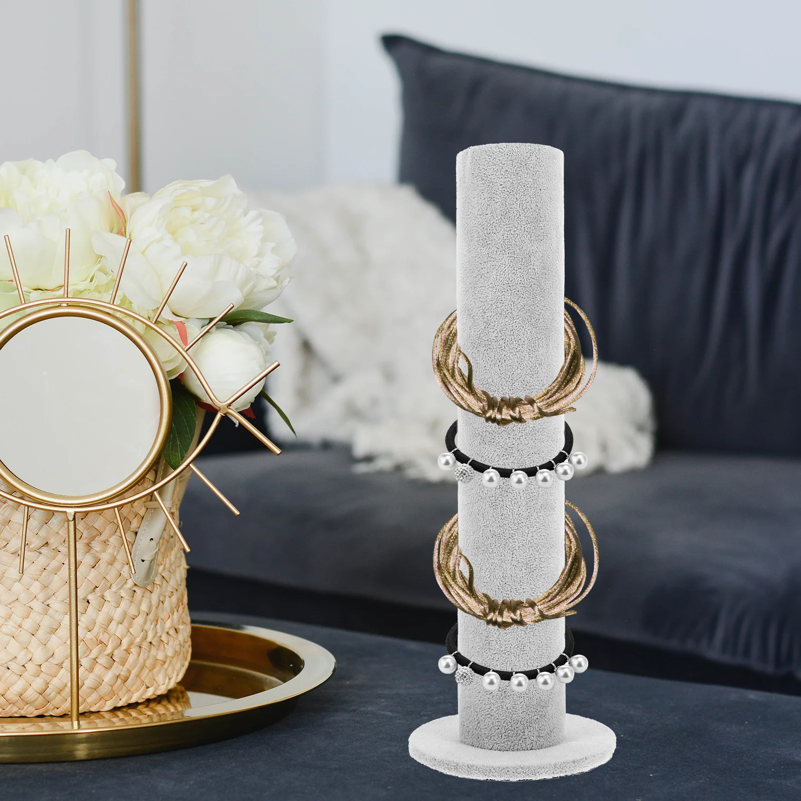 

Hair Rope Storage Stand Compact Headband Holder Organizer For Bracelets Scrunchies Hair Ties Desktop Display Rack Home