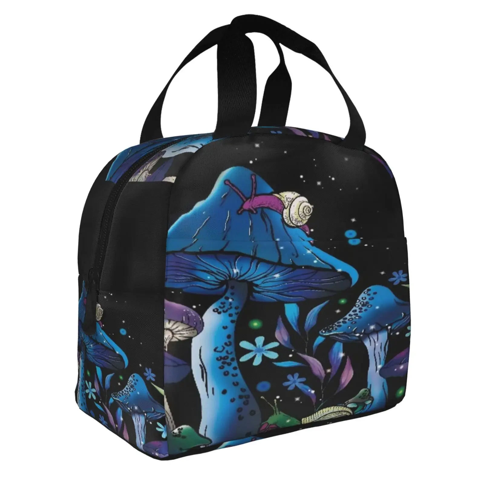 Mushroom Snail Galaxy Print Lunch Box Waterproof Thermal Cooler Food Insulated Lunch Bag Kids for Kids Portable Picnic Tote Bags
