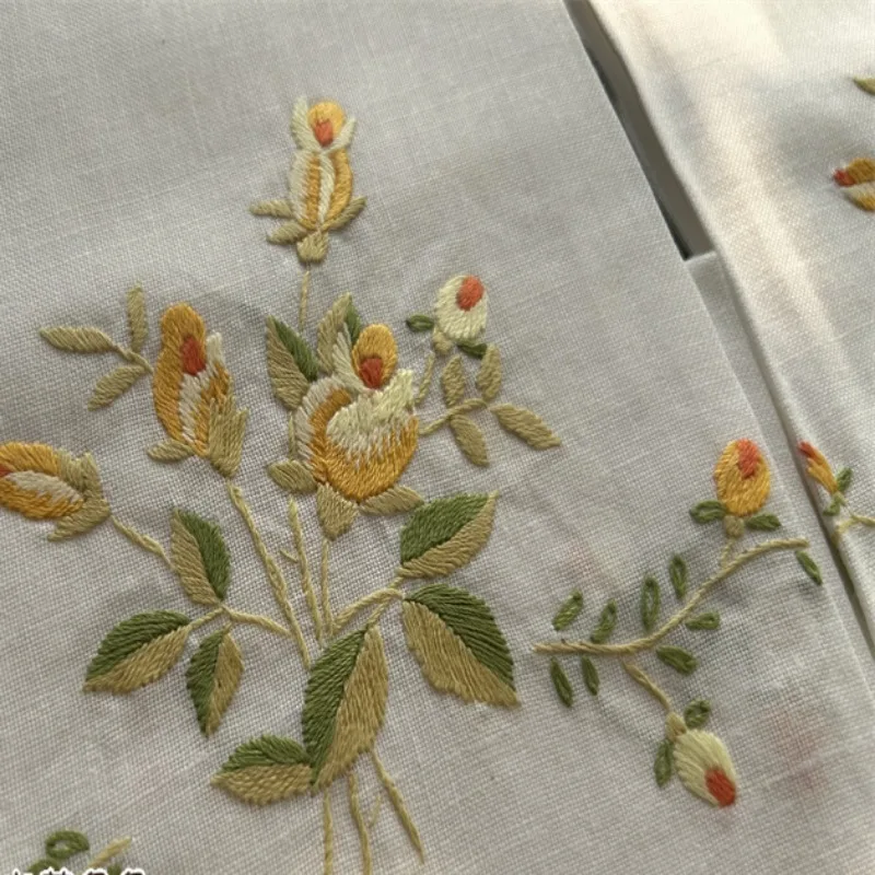 2 pezzi di commercio estero in cotone e lino americano retrò tessuto ricamato a mano divano asciugamano tovaglioli universali fazzoletto