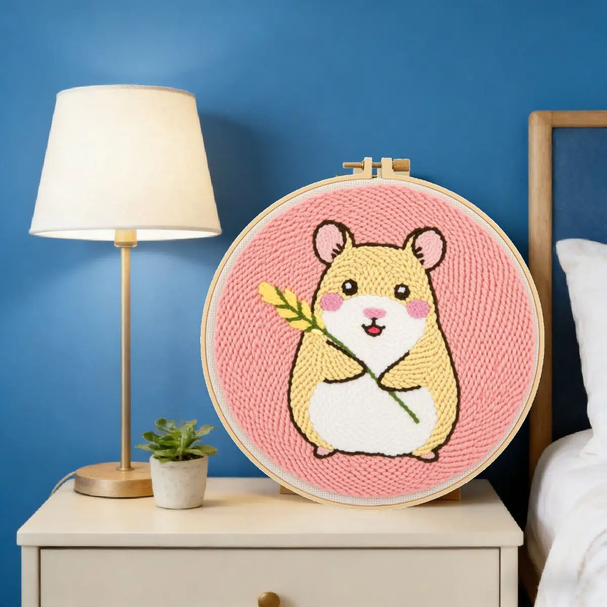 20X20CM/7,87 Zoll Tier - Hamster Stanznadel-Stickset, Stickerei-Kit, gestrickte Stickerei, DIY, handgemachtes Geschenk – Detail 1
