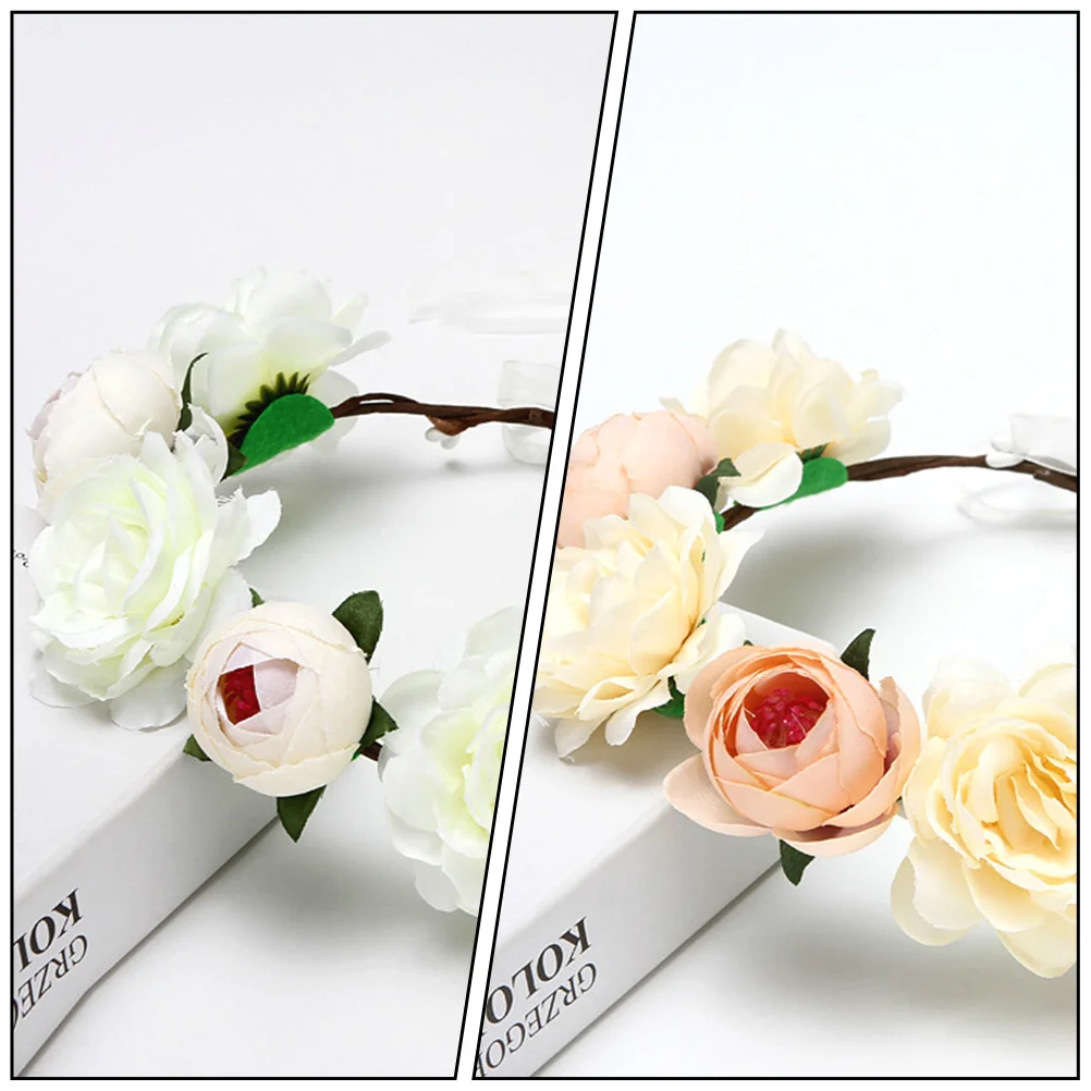 

2 шт., головной убор с искусственным цветком, имитация пиона, свадебный головной убор с цветочным узором для девочек и невесты, повязка для волос, элегантный аксессуар для волос