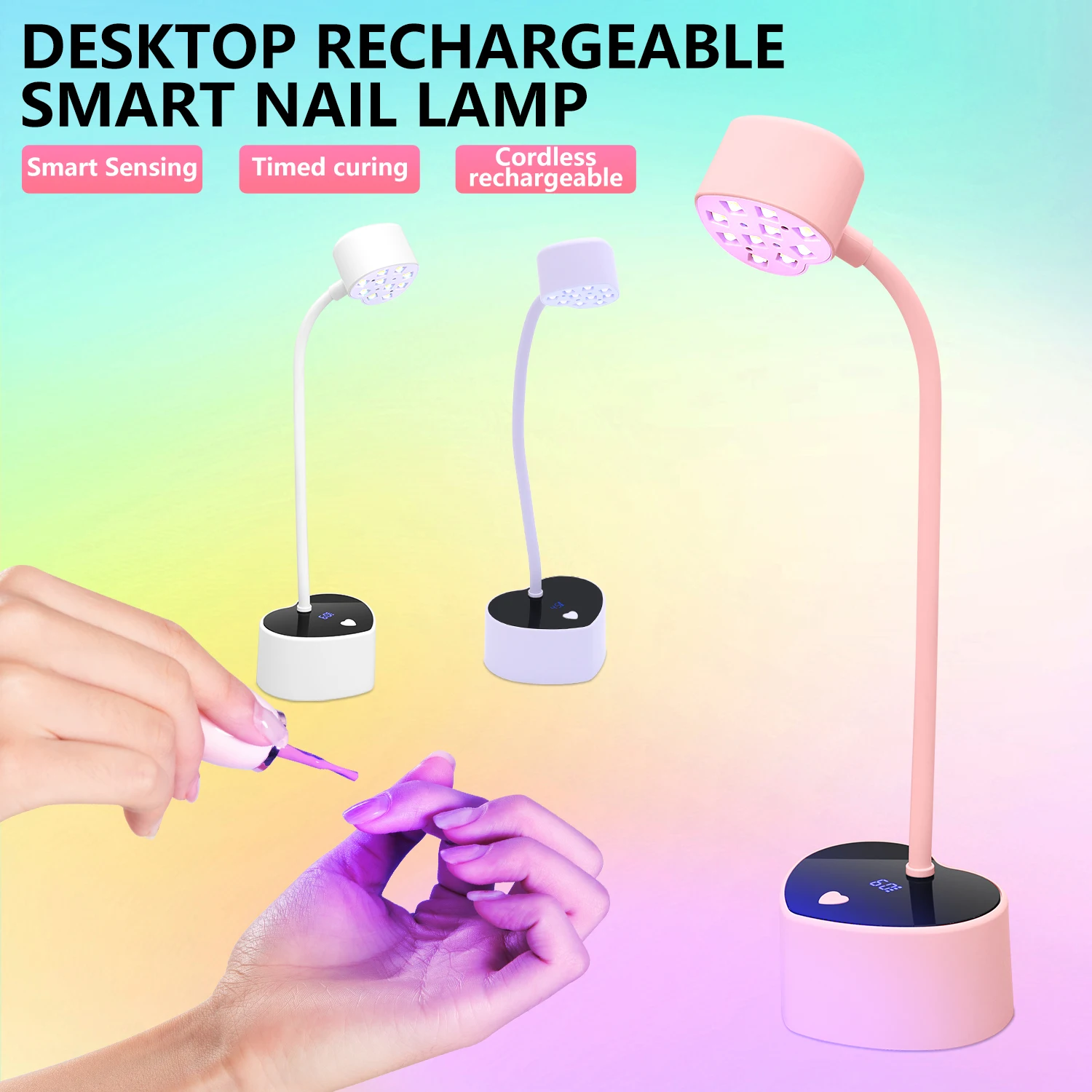 

Intelligent induction nail lamp, adjustable seconds, 360-degree twist, drying nail pieces, special for nail shops.