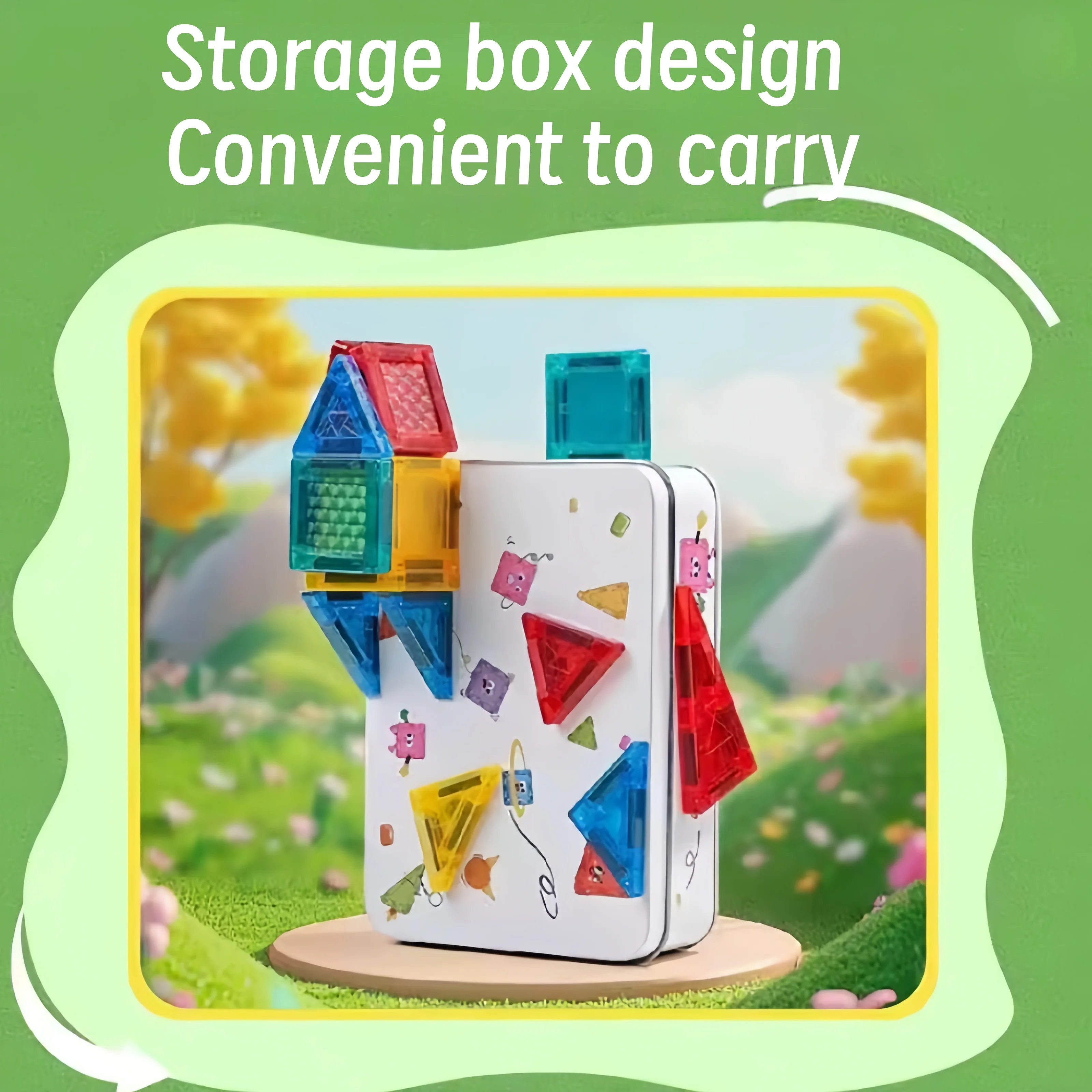 Finestra a colori fai-da-te Puzzle magnetico Assemblaggio Building Block Giocattolo portatile da viaggio per bambini Divertente set regalo di Natale