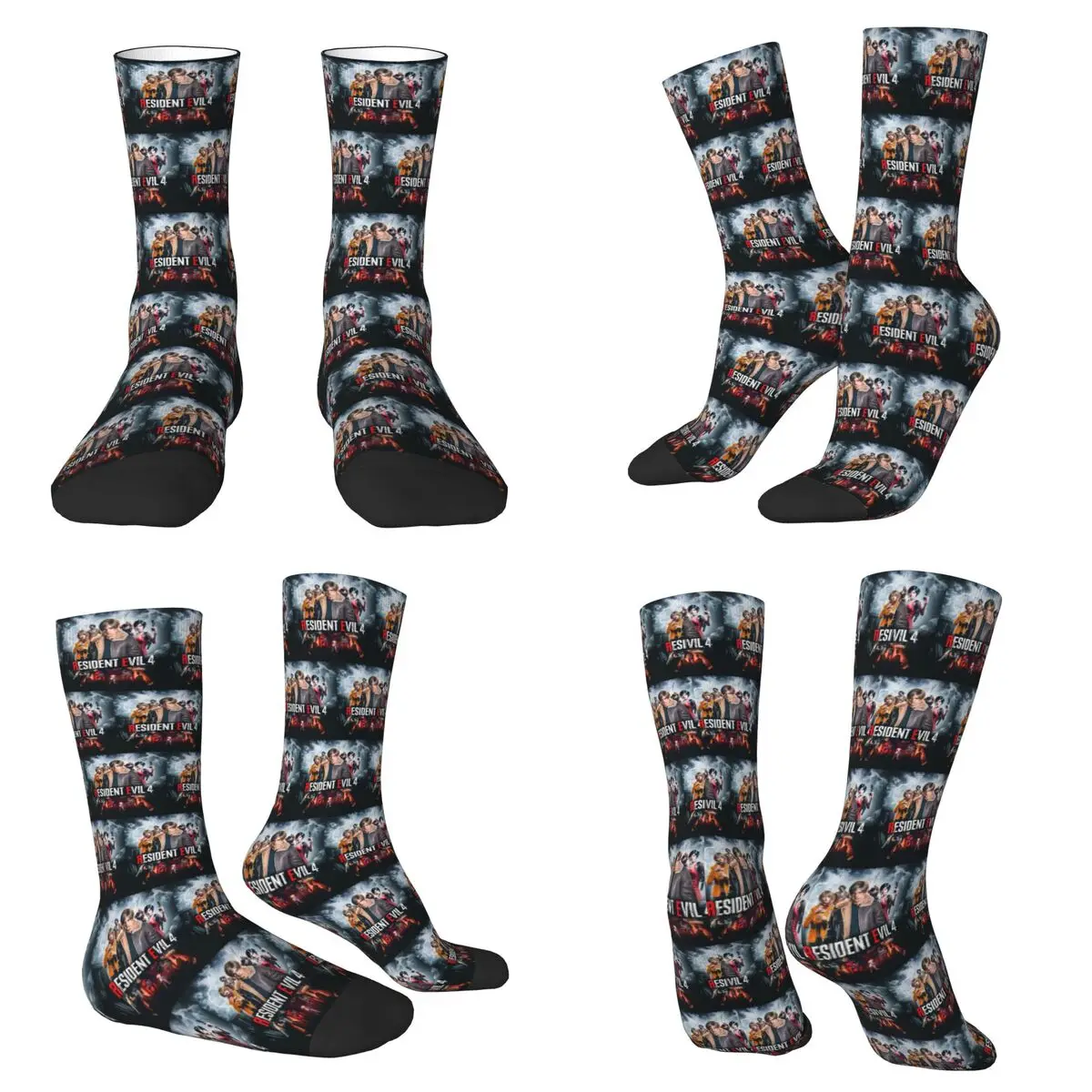 Resident Evils 4 Funny Games RE4 Socks Harajuku High Quality Stockings All Season Long Socks for Man Woman Valentine's Day Gifts