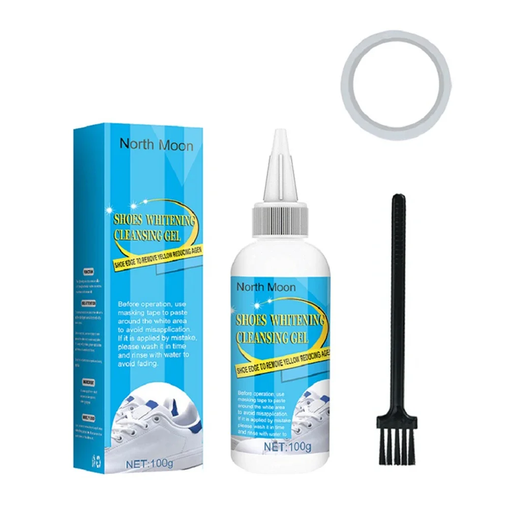 30/100ml Shoes Whitening Kit with Tape & Brush Shoes Whitener Multifunction White Shoe Cleaning Agent for Canvas Fabric