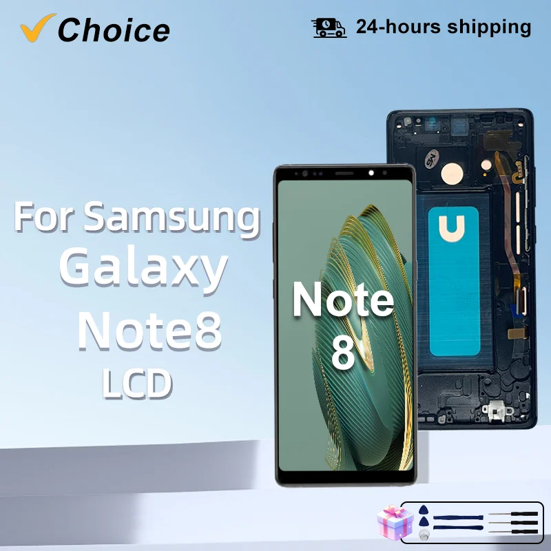 Note 8 Display Screen With Frame For Samsung Note8 N950F N950U N950W N950FD LCD Display Touch Screen Digitizer Assembly Replace