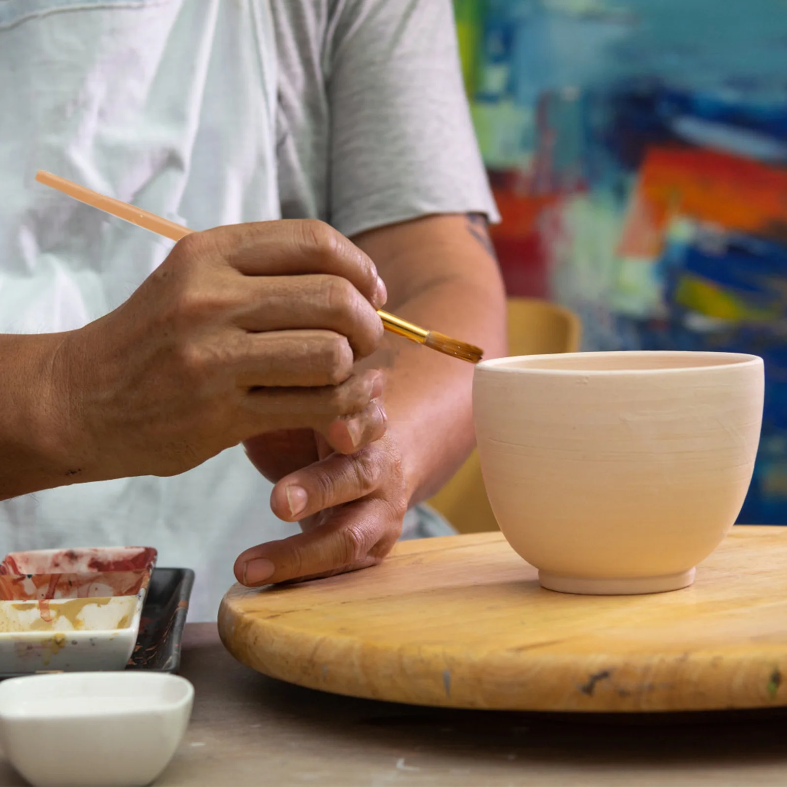 

12Pcs Painting Brush Set Soft Head Template Bristle for Craft Stationery Metallic Drawing Lettering and Furniture Waxing