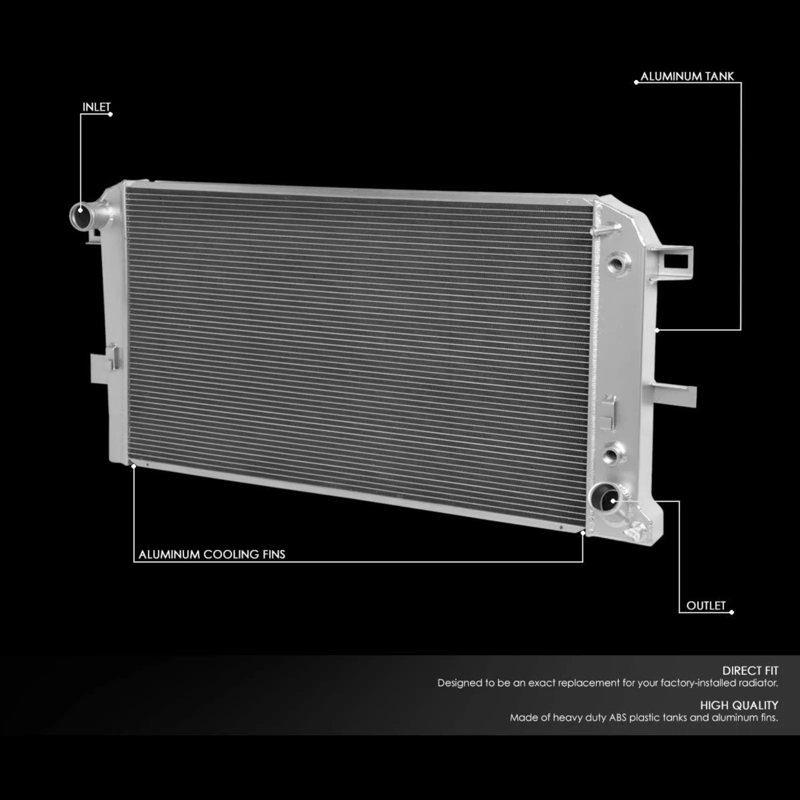 US  3-Row Full Aluminum Radiator Compatible with Chevy Silverado GMC Sierra 2500 HD 3500 6.6L Duramax LB7/LLY AT 2001 2002 2003