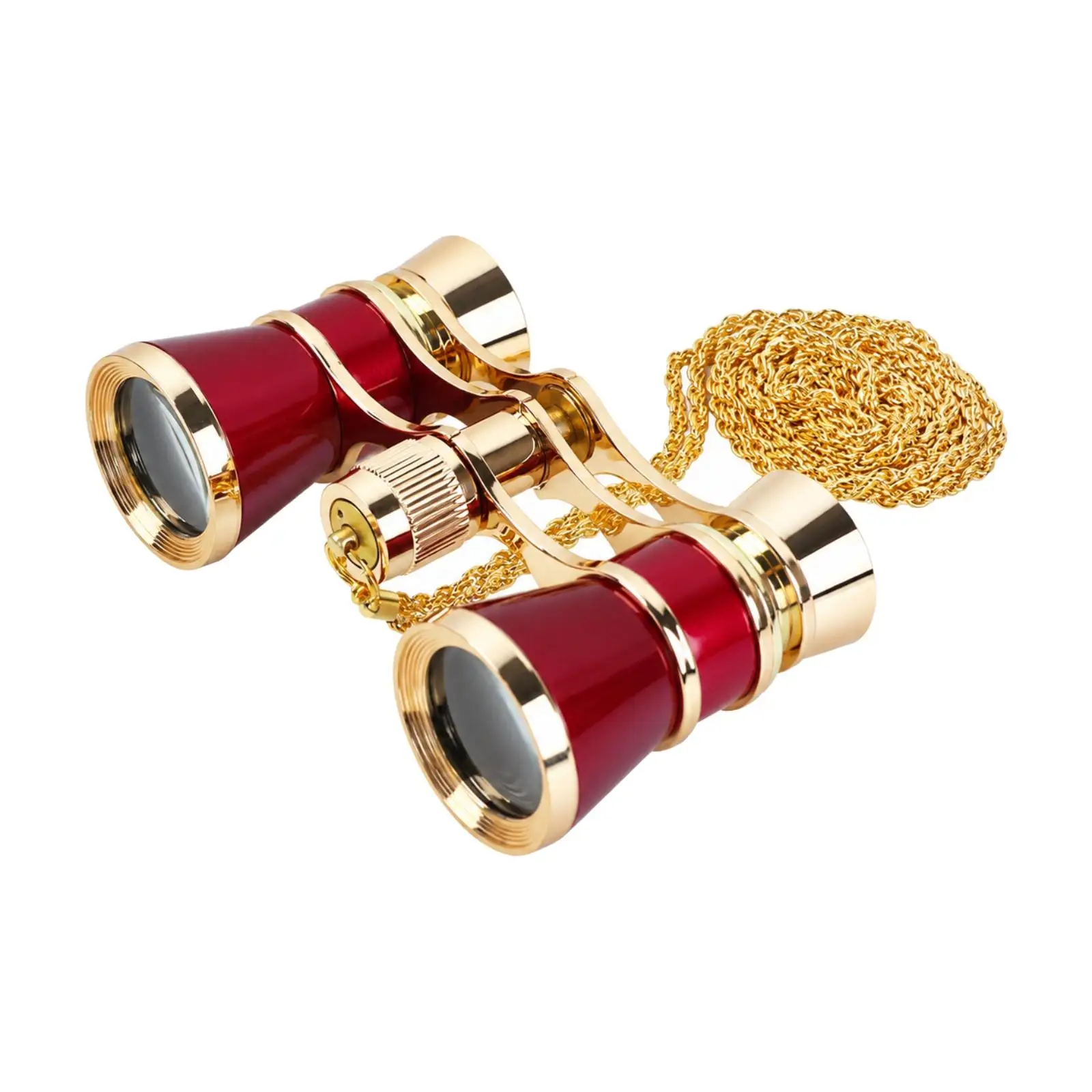 Metal Theater Binocular 3x25 Opera Glasses with Neck Chain for Concert Stage Viewing Compact Field Glasses